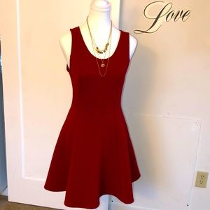 Red fit and flare dress size small